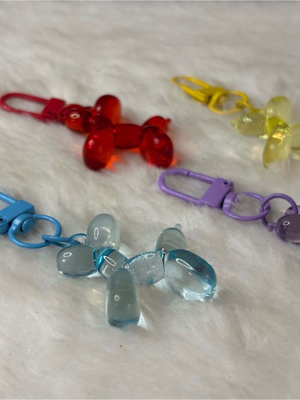 Translucent Balloon Dog Keychain Charms - Multi Color Pack - Picture 2 of 3
